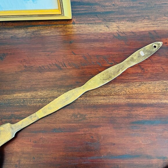 Vintage Solid Brass Skimmer Patina Gallery Wall Cottagecore European Farmhouse - Picture 2 of 6